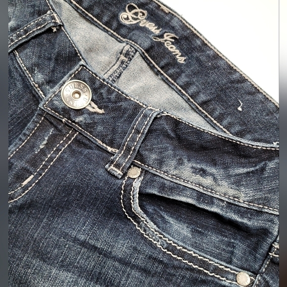 Guess Low-Rise Skinny-Leg Embelished Pocket Distressed Jeans - Size 27 - Picture 4 of 7